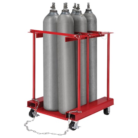 Global Industrial Forkliftable Mobile Cylinder Storage Caddy, 6 Cylinders Capacity 270218C